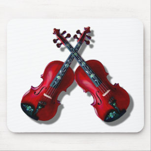 TAPIS DE SOURIS VIOLONS ROUGES CROISÉS - MOUSEPAD
