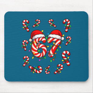 Tapis De Souris Viral 67 Canne de Noël Noël Meme 67 Six Sept Xm