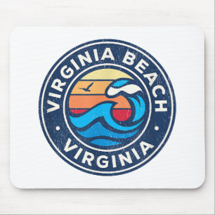 Tapis De Souris Virginia Beach Virginia VA Vagues marines Vintages