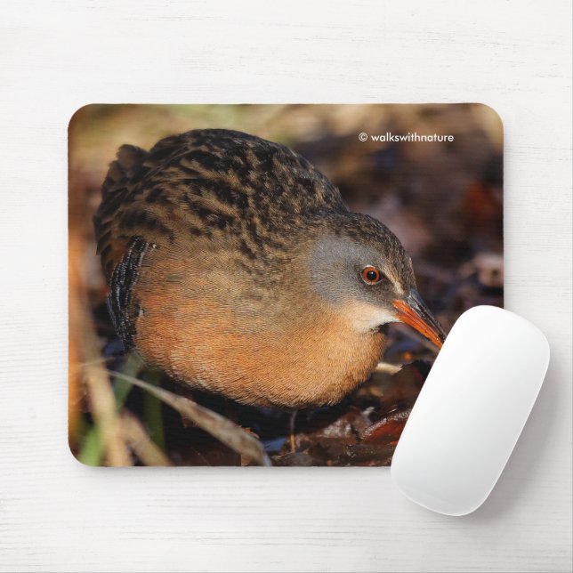 Tapis De Souris Virginia Rail Waterbird dans le sous-bois (Avec souris)