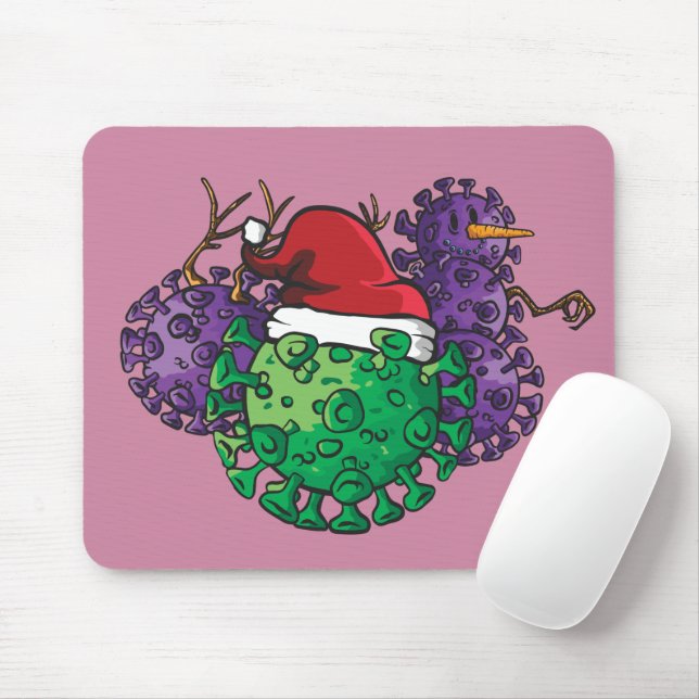 Tapis De Souris Virus microbes Amour Jour de Noël (Avec souris)