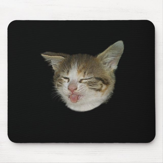 Tapis De Souris Visage amusant de chaton mignon qui grimace (Devant)