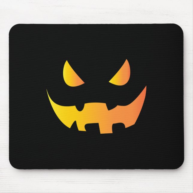 Tapis De Souris Visage Citrouille effrayant pour Halloween (Devant)