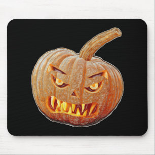 Tapis De Souris Visage Citrouille moyen et laid