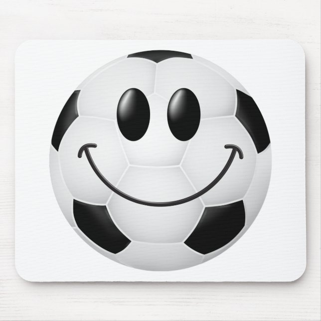 Tapis De Souris Visage de ballon de football (Devant)