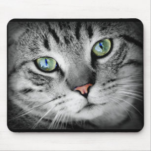 Tapis de souris visage de chat gris mignon