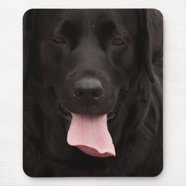 Tapis De Souris Visage de chien noir (Devant)