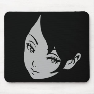 Tapis De Souris Visage de fille anime mignonne