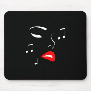 Tapis De Souris Visage de musique féminine