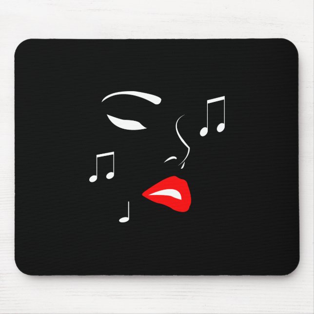 Tapis De Souris Visage de musique féminine (Devant)