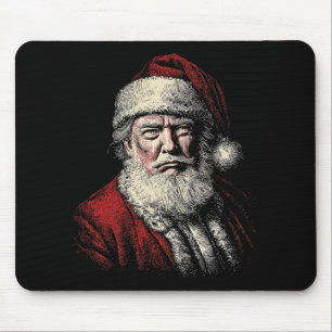 Tapis De Souris Visage de Père Noël Trump Vintage Art Noël drôle d
