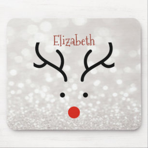 Tapis De Souris Visage de Renne Adorable, Bokeh
