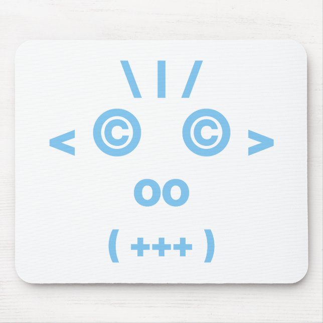 Tapis De Souris Visage de singe (bleu) (Devant)