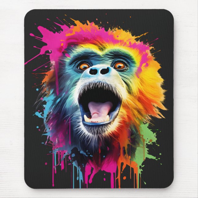 Tapis De Souris Visage de singe dynamique (Devant)