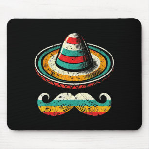 Tapis De Souris Visage de Sombrero Cinco De Mayo Moustache Fiesta