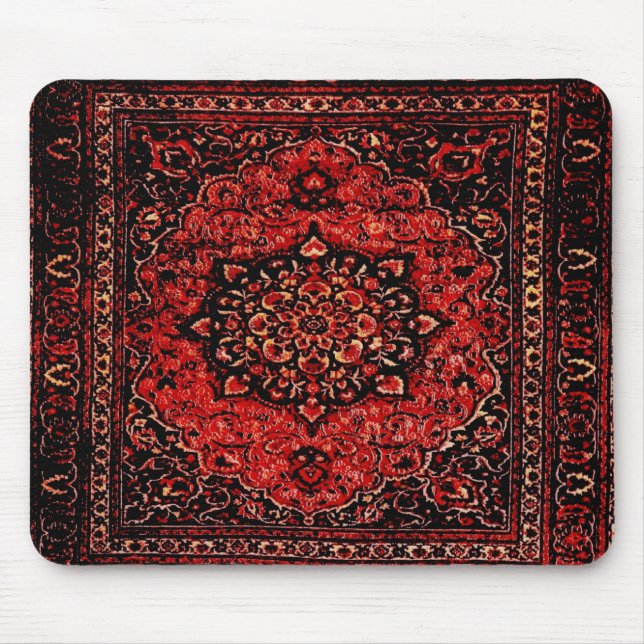 Tapis De Souris Visage de tapis persan en champ teinté rose (Devant)