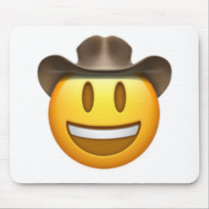 Tapis De Souris Visage d'emoji de cowboy