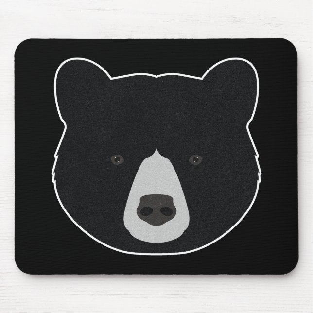 Tapis De Souris Visage d'ours noir (Devant)