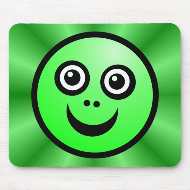 Tapis De Souris Visage drôle (couleur moi) - Vert - v2 (Devant)