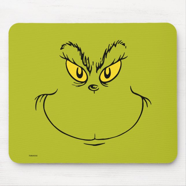 Tapis De Souris Visage du Dr. Grinch qui vole Noël (Devant)