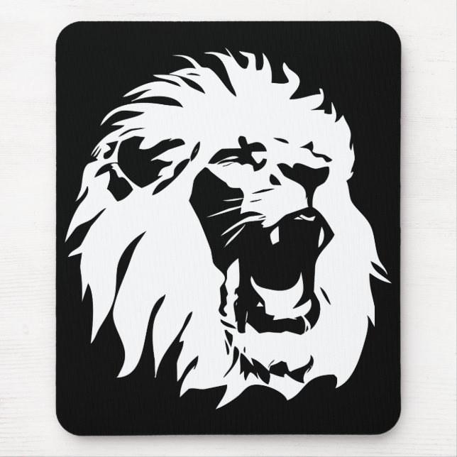 Tapis De Souris Visage du lion rugissant (Devant)