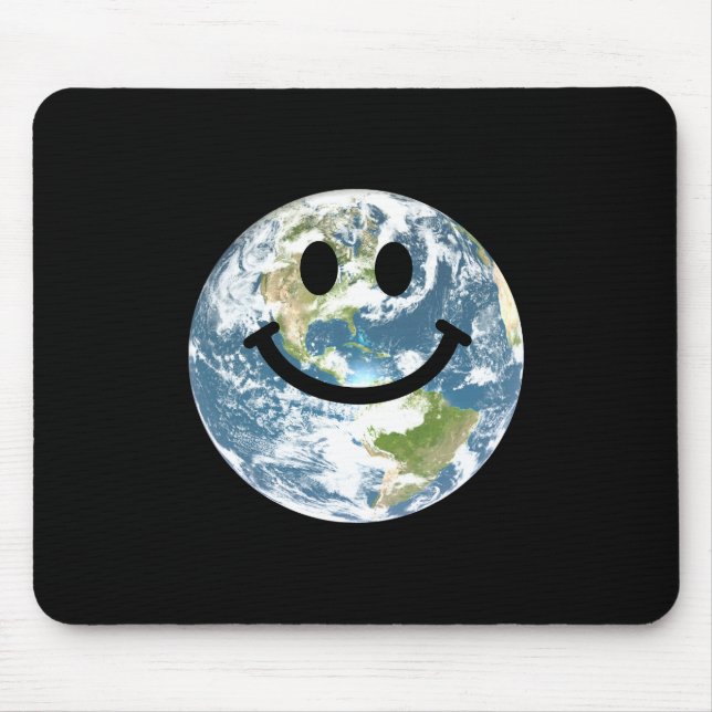 Tapis De Souris Visage heureux de la terre (Devant)
