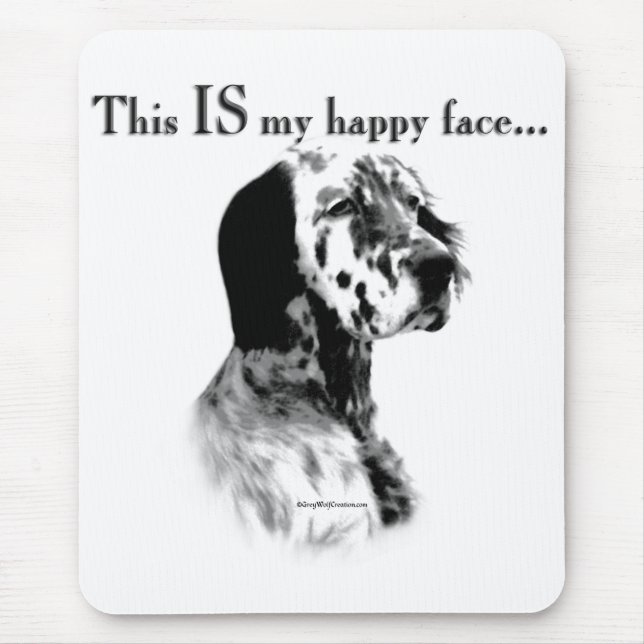Tapis De Souris Visage heureux de Setter anglais (Devant)