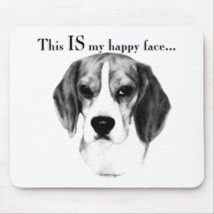 Tapis De Souris Visage heureux du beagle