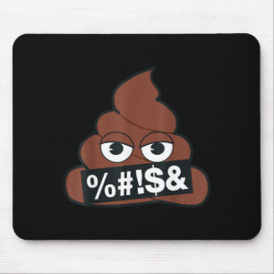 Tapis De Souris Visage Jaune Sourire Censuré Caca Emoji Officiel