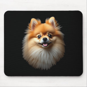 Tapis De Souris Visage noir de poing de chien de Poméranie