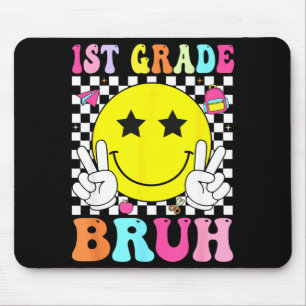 Tapis De Souris visage rétro sourire de 1re année bruh retour à l'