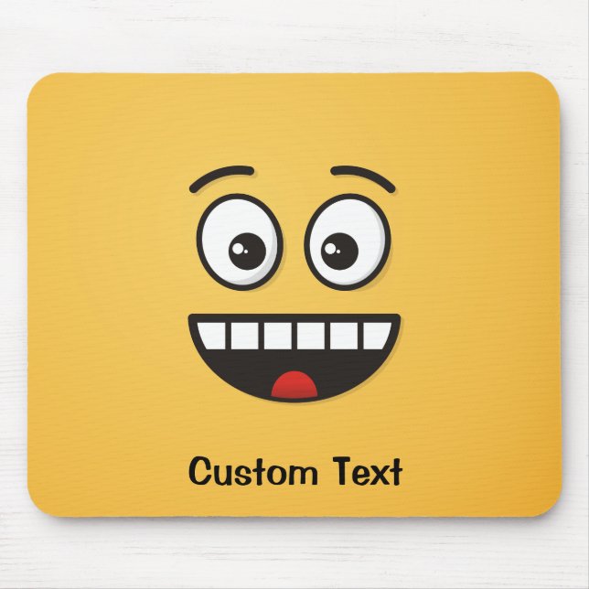 Tapis De Souris Visage souriant avec la souris ouverte (Devant)