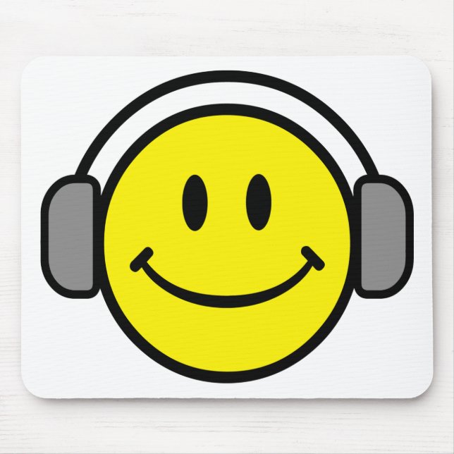 Tapis De Souris Visage souriant DJ (Devant)