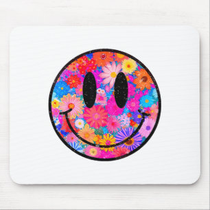 Tapis De Souris Visage Sourire Fleur Retro Heureux Style Prépa Hom