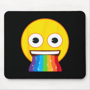 Tapis De Souris Visage sourire jaune bouche arc-en-ciel Emoji offi