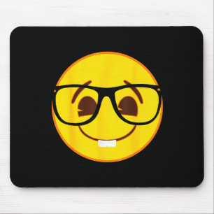 Tapis De Souris Visage sourire jaune Gles nerd officiel Emoji