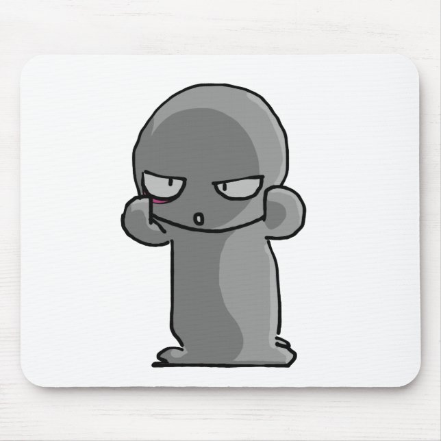 Tapis De Souris Visage tordu de petit bébé gris (Devant)