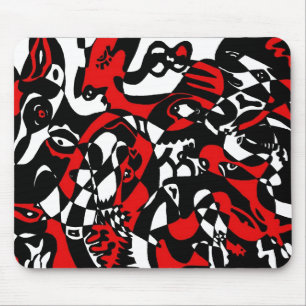Tapis De Souris "Visages" Art Abstrait