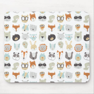 Tapis De Souris Visages conviviaux   Portraits d'animaux mignons