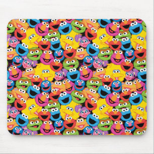 Tapis De Souris Visages de personnages de Rue Sésame