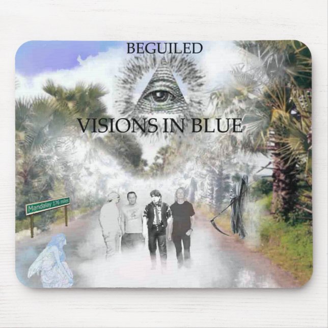 Tapis De Souris Visions dans Mousepad bleu (Devant)