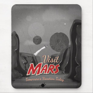 Tapis De Souris Visite Affiche Mars Vintage