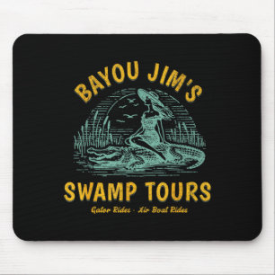 Tapis De Souris Visites de marais de Pin-Up Girl Bayou Alligator
