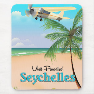 Tapis De Souris Visitez le paradis ! Affiche de voyage aux Seychel
