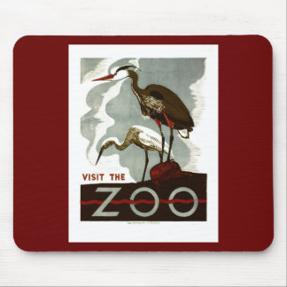 Tapis De Souris Visitez le zoo - l'affiche de WPA -