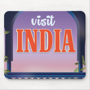 Tapis De Souris Visitez l'Inde Impression de voyage vintage.