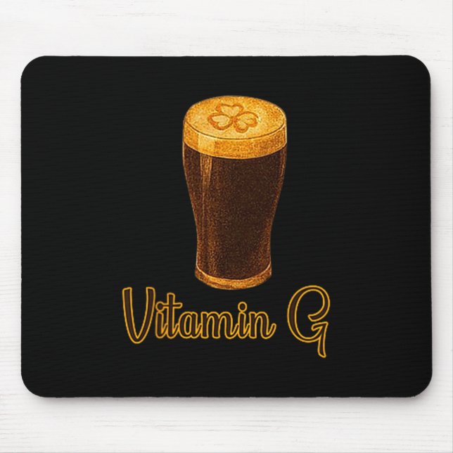Tapis De Souris Vitamin Beer Lucky Shamrock Funny Patrick’s Day Me (Devant)