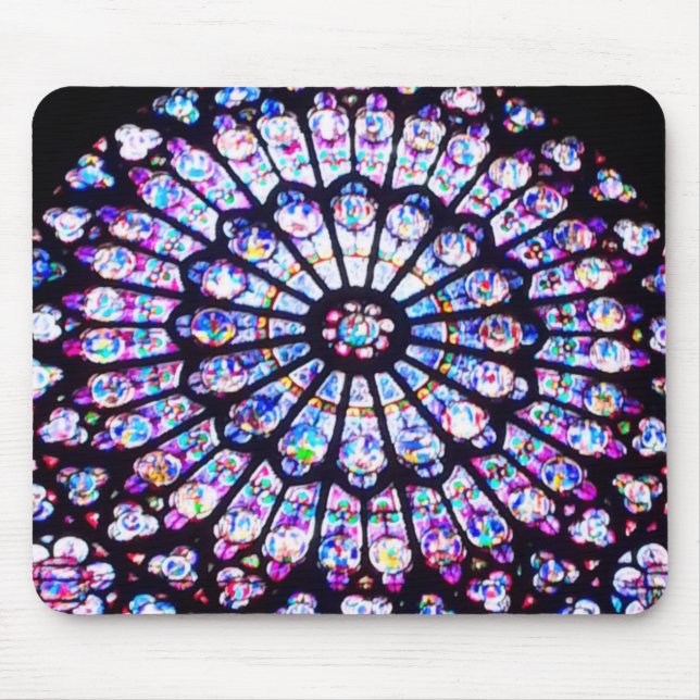 Tapis De Souris Vitrail de Paris Notre-Dame - La Rose (Devant)