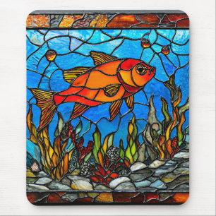 Tapis De Souris Vitraux de poisson rouge
