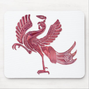 Tapis De Souris Vitre rouge Oiseau rouge